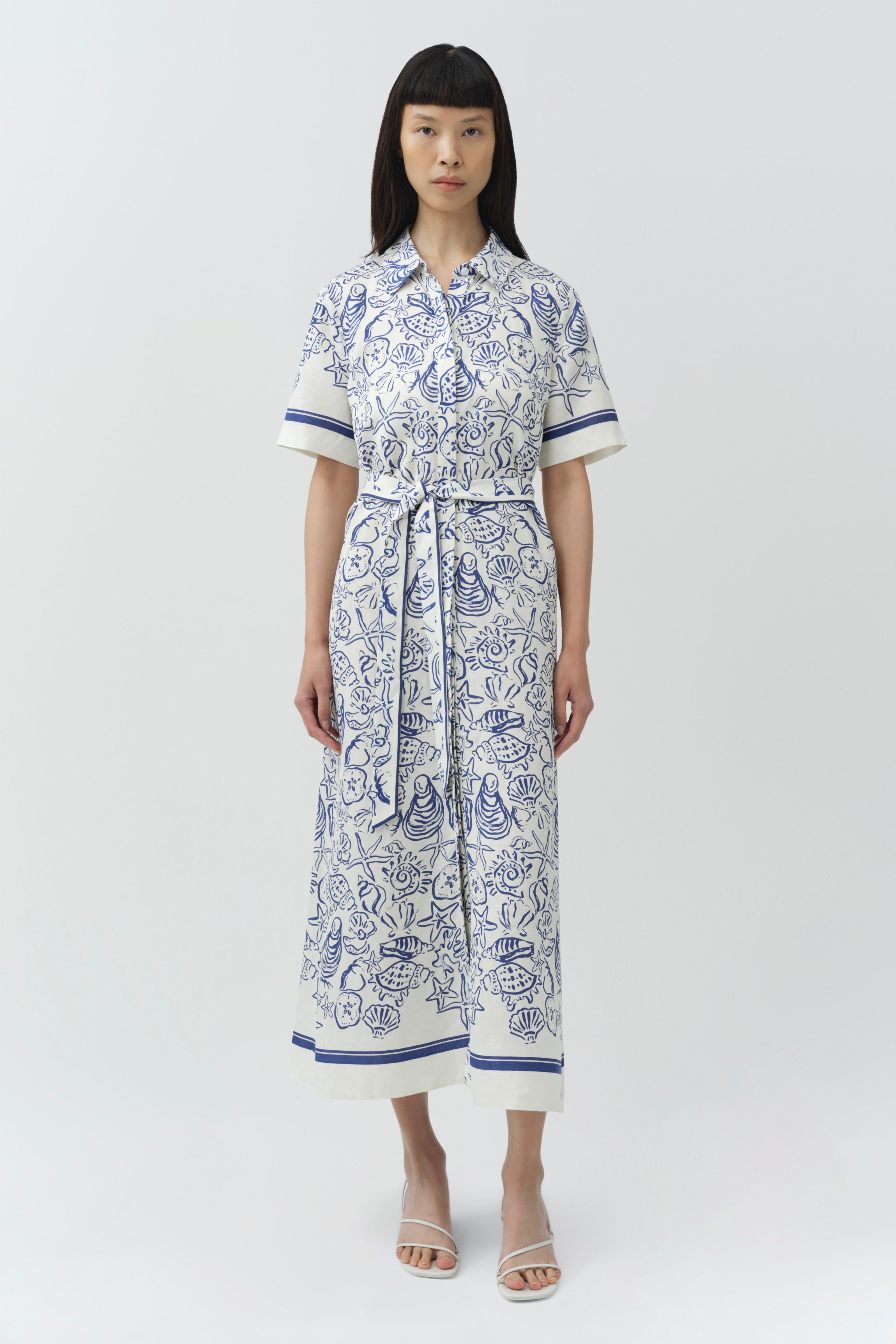 Audria belted midi dress