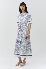 Audria belted midi dress