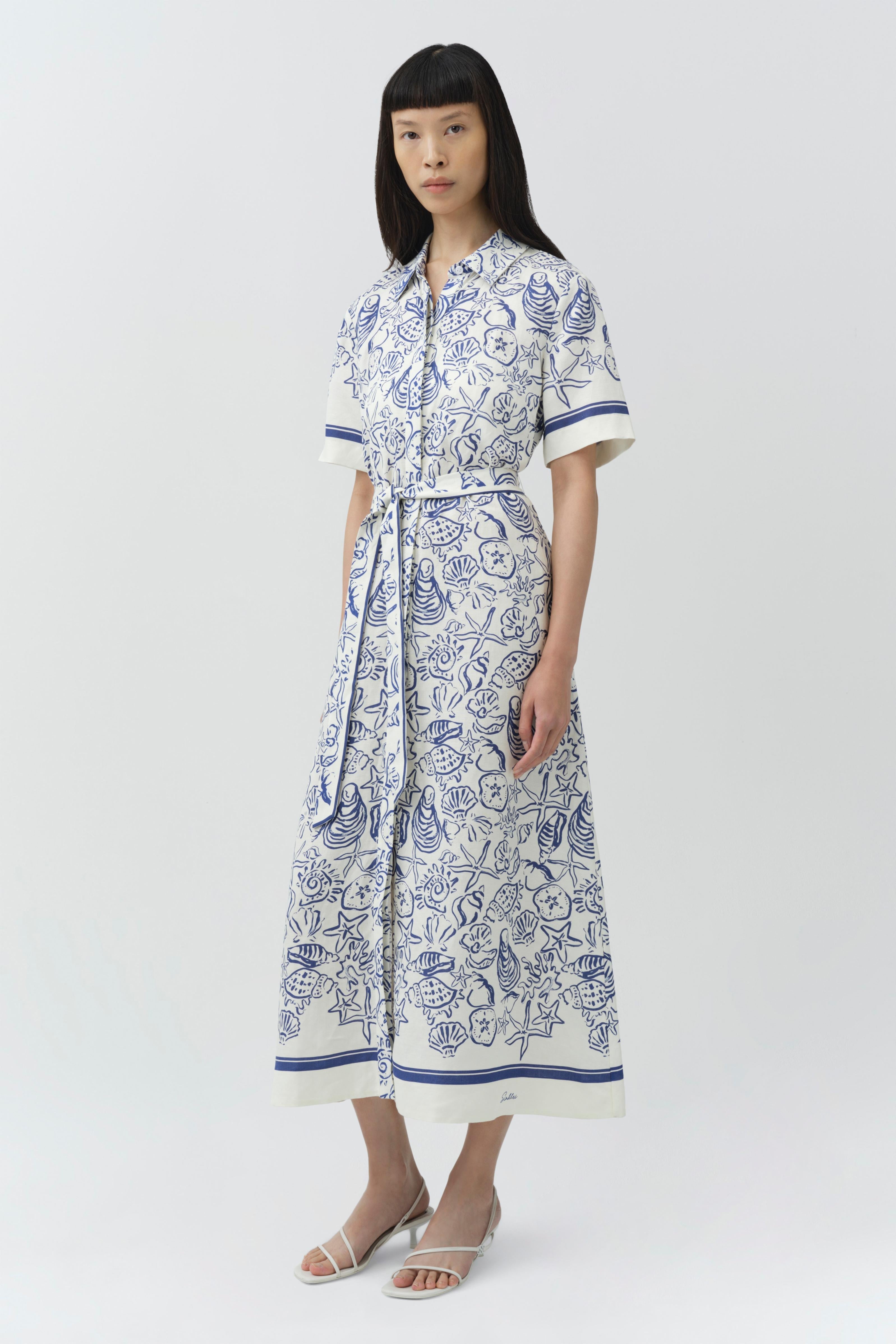 Audria belted midi dress