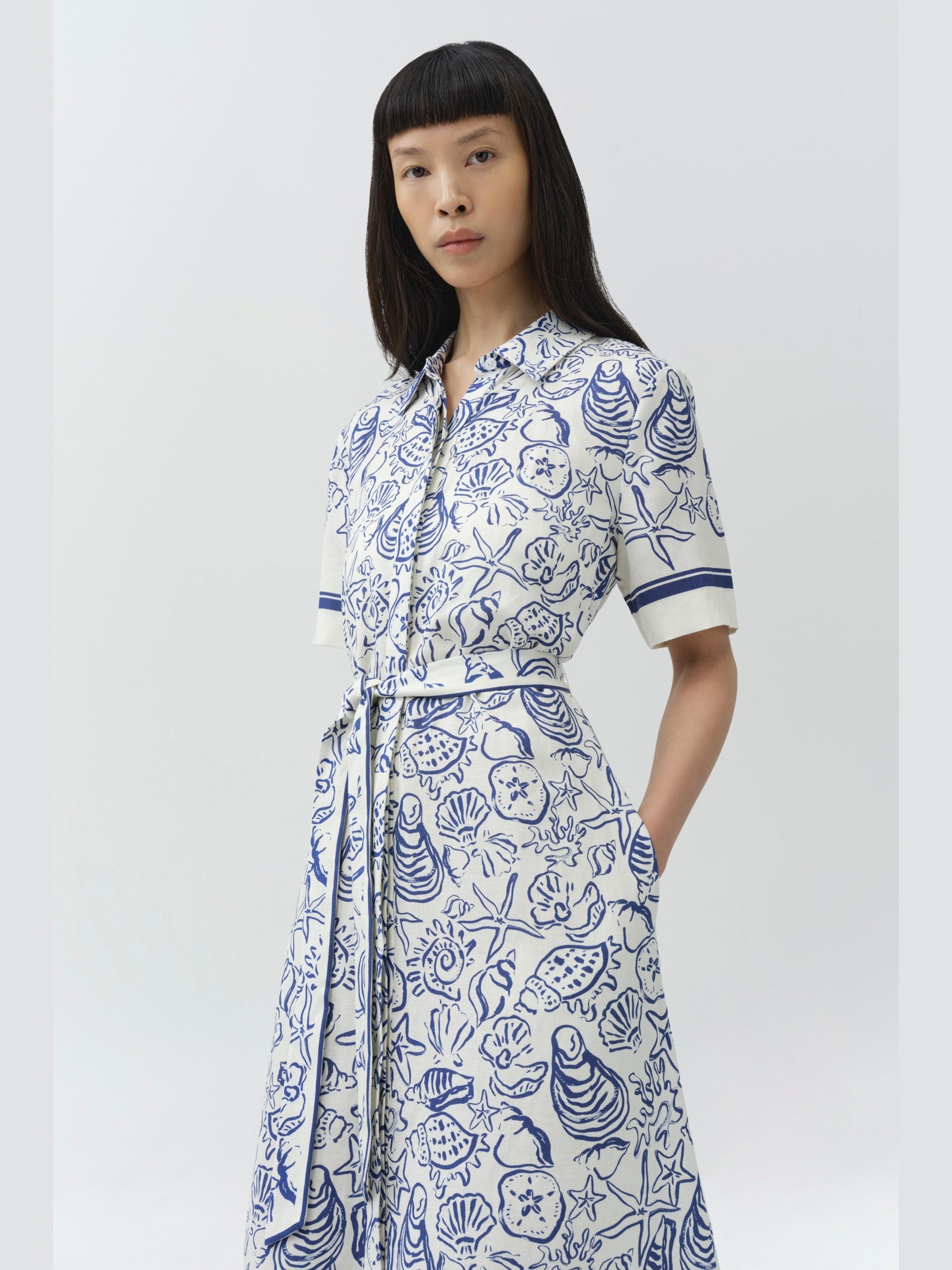 Audria belted midi dress