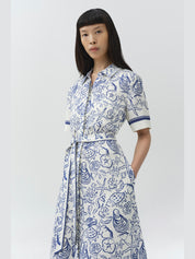 Audria belted midi dress