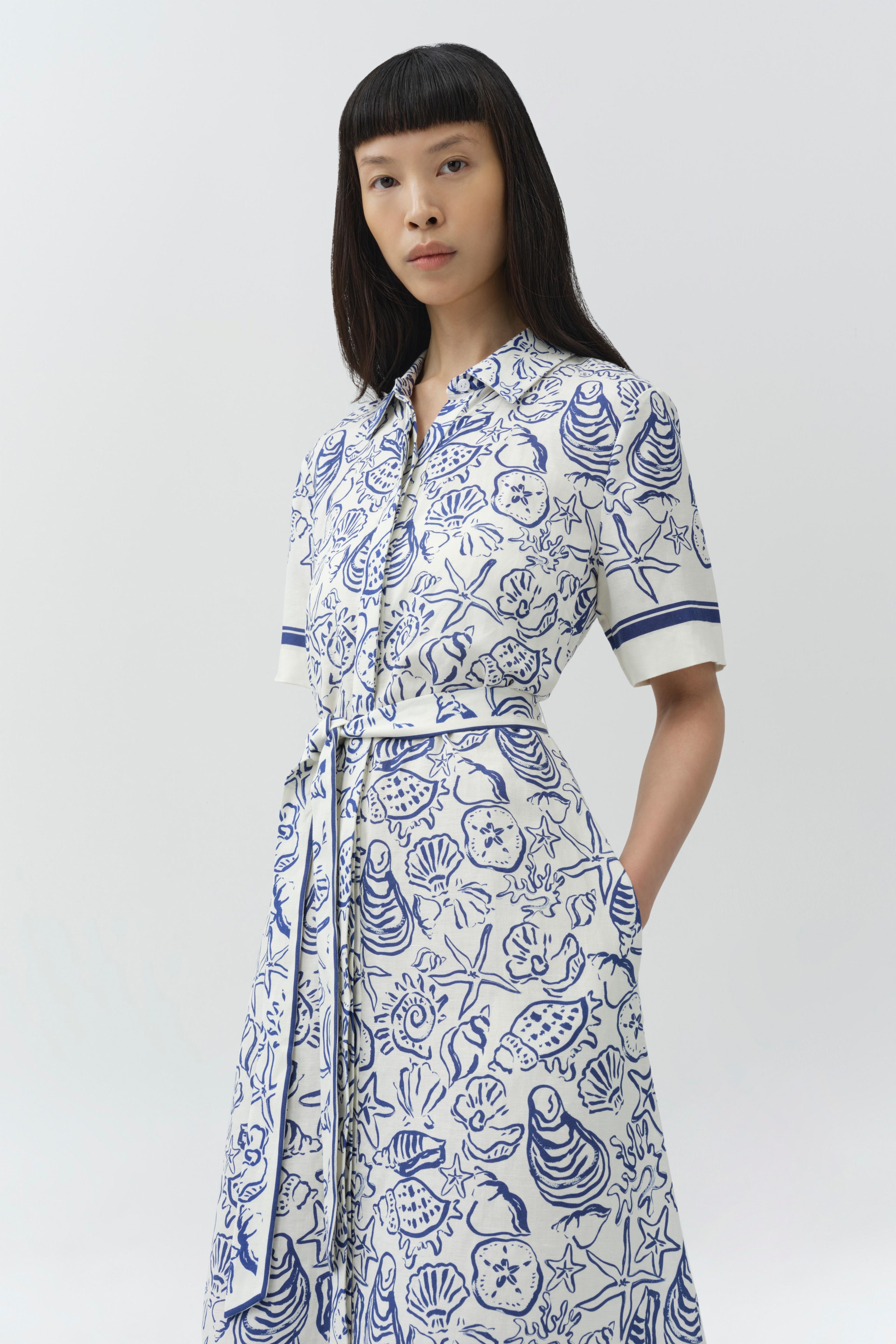 Audria belted midi dress