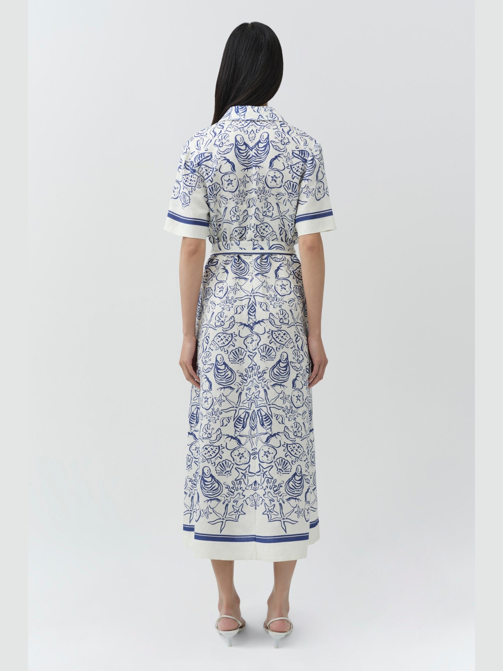 Audria belted midi dress
