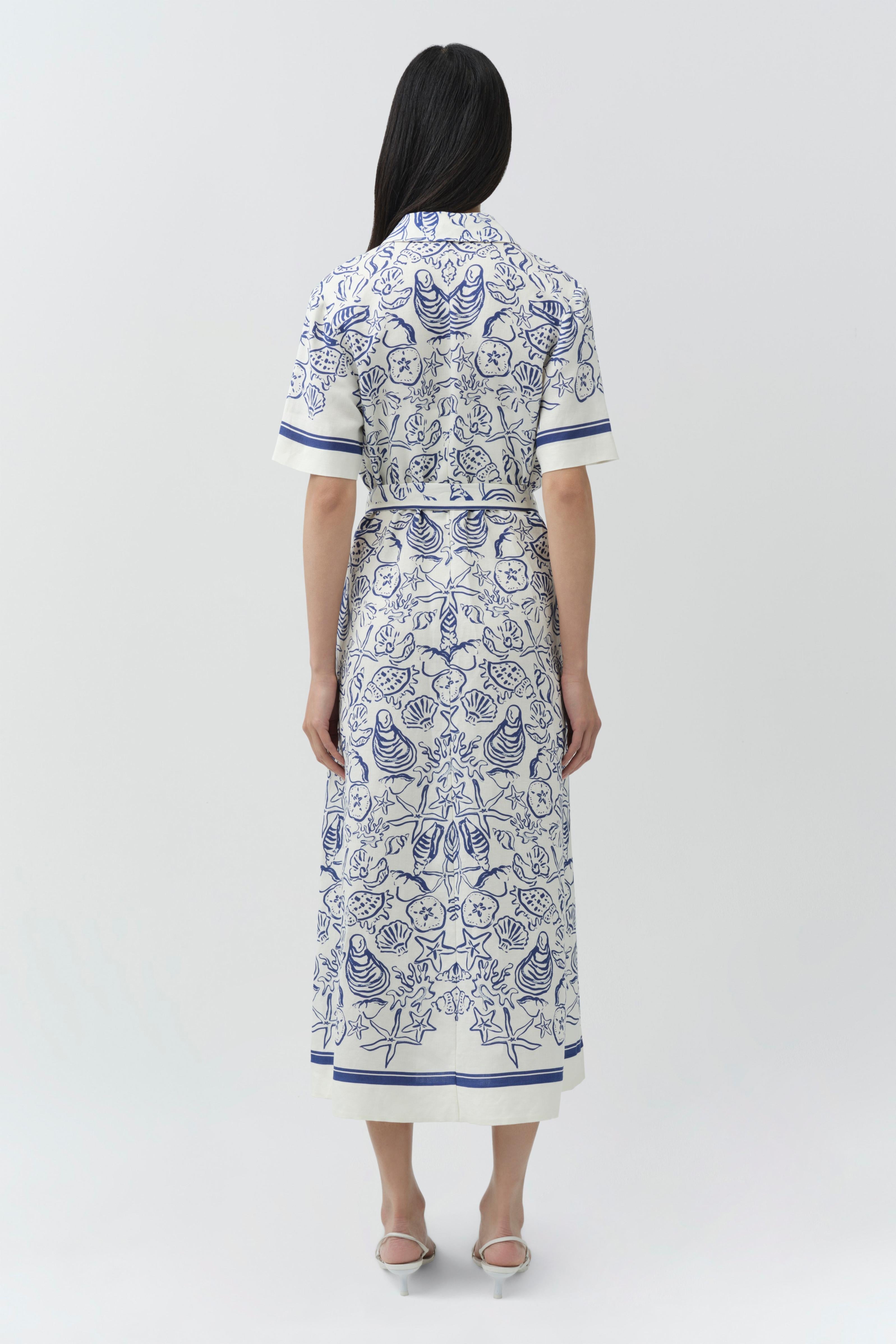 Audria belted midi dress
