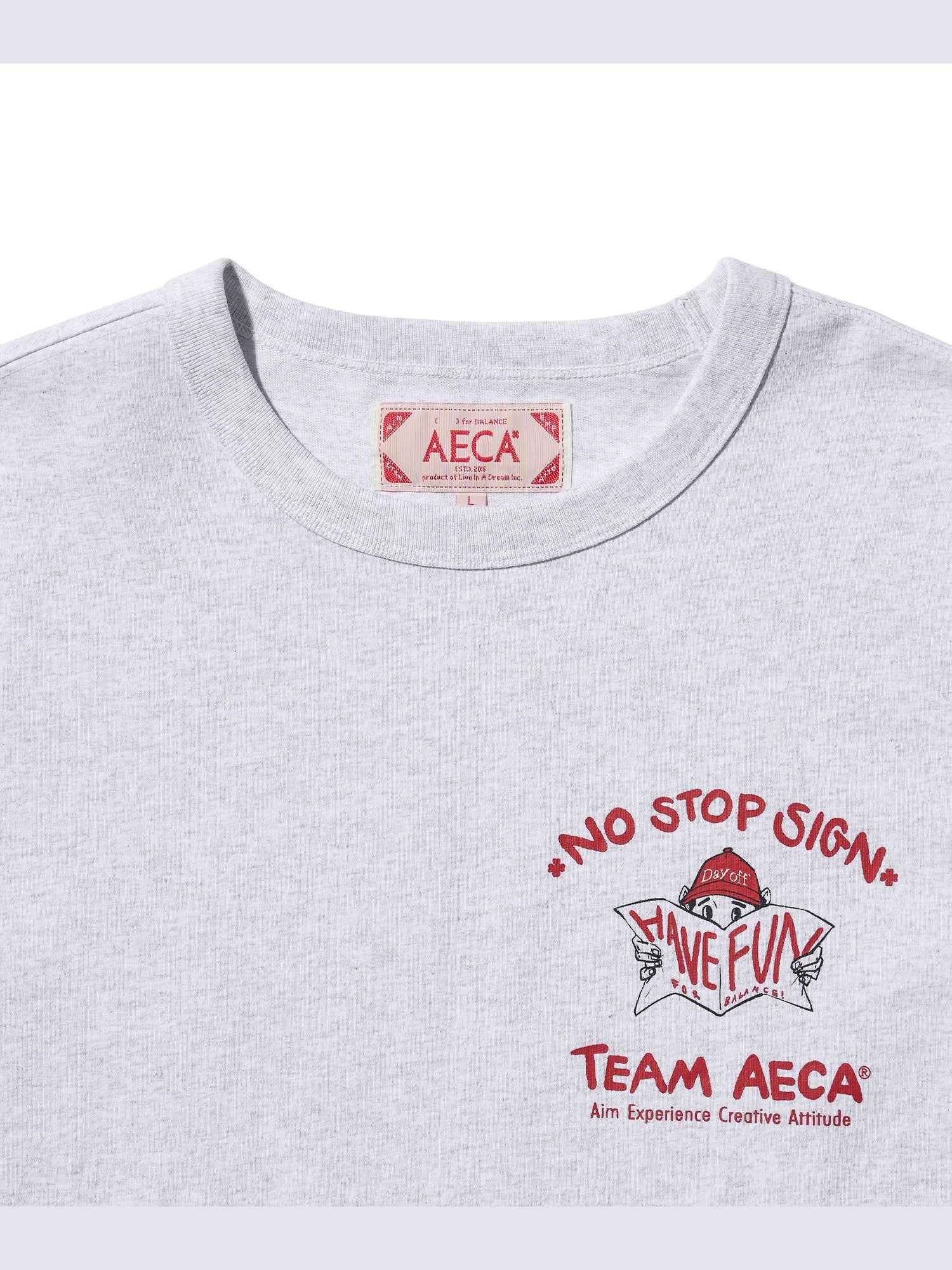 Team work half sleeve-light grey