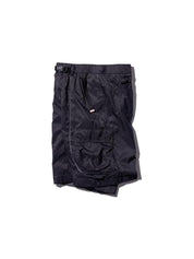 Stitched cargo nylon shorts-charcoal