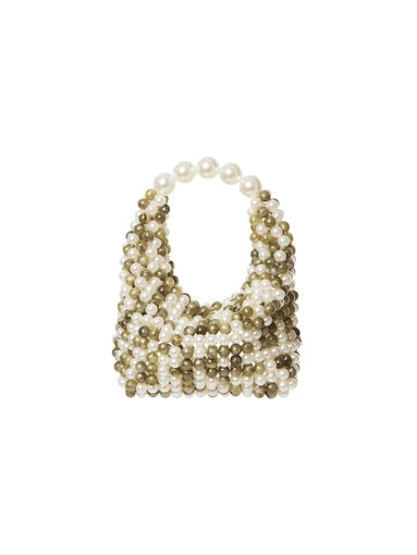 Ivory & green small jodie bag