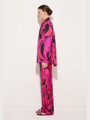 Orchidee print silk shirt