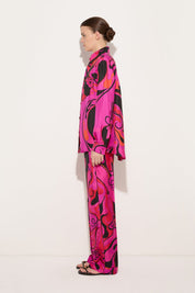 Orchidee print silk shirt