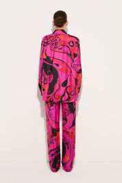 Orchidee print silk shirt