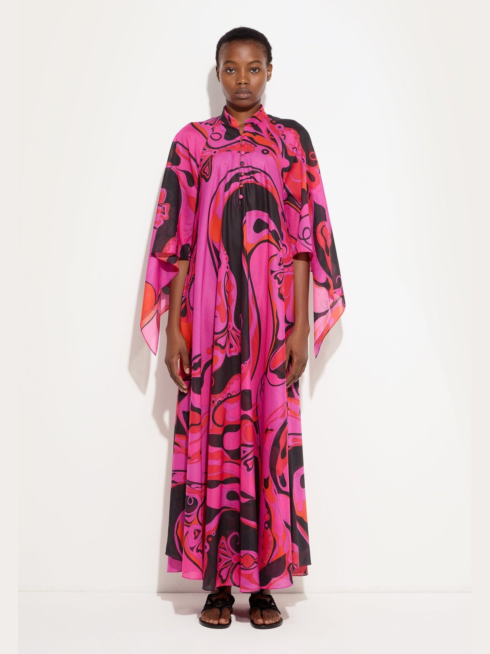 Orchidee print cotton kaftan