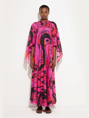 Orchidee print cotton kaftan