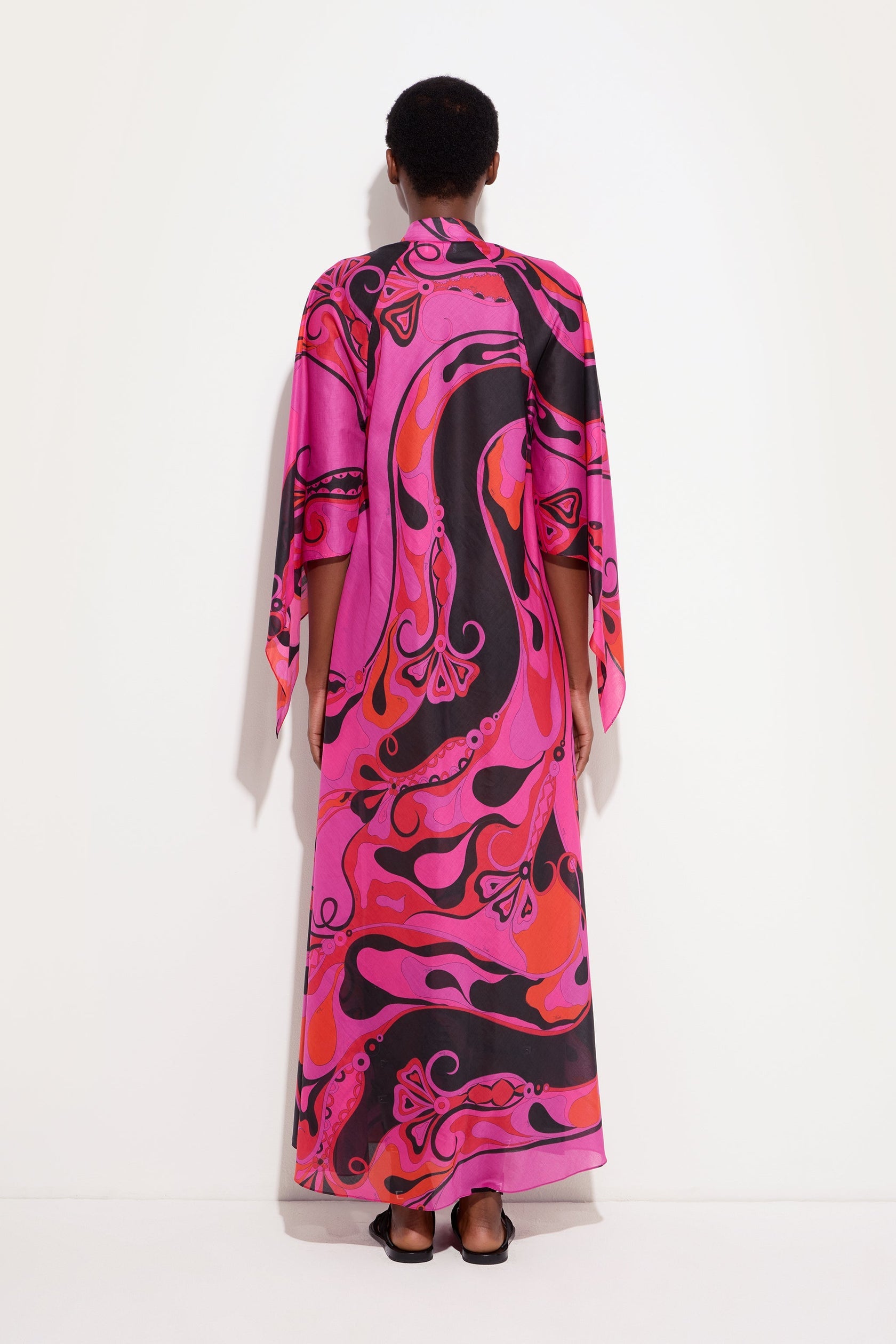 Orchidee print cotton kaftan
