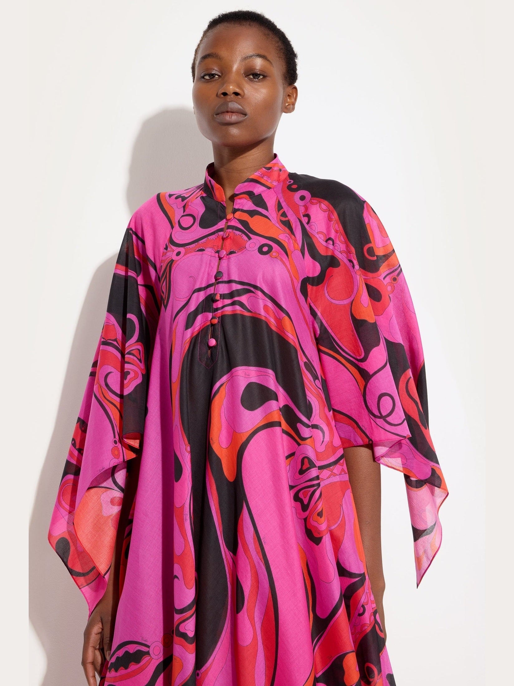 Orchidee print cotton kaftan