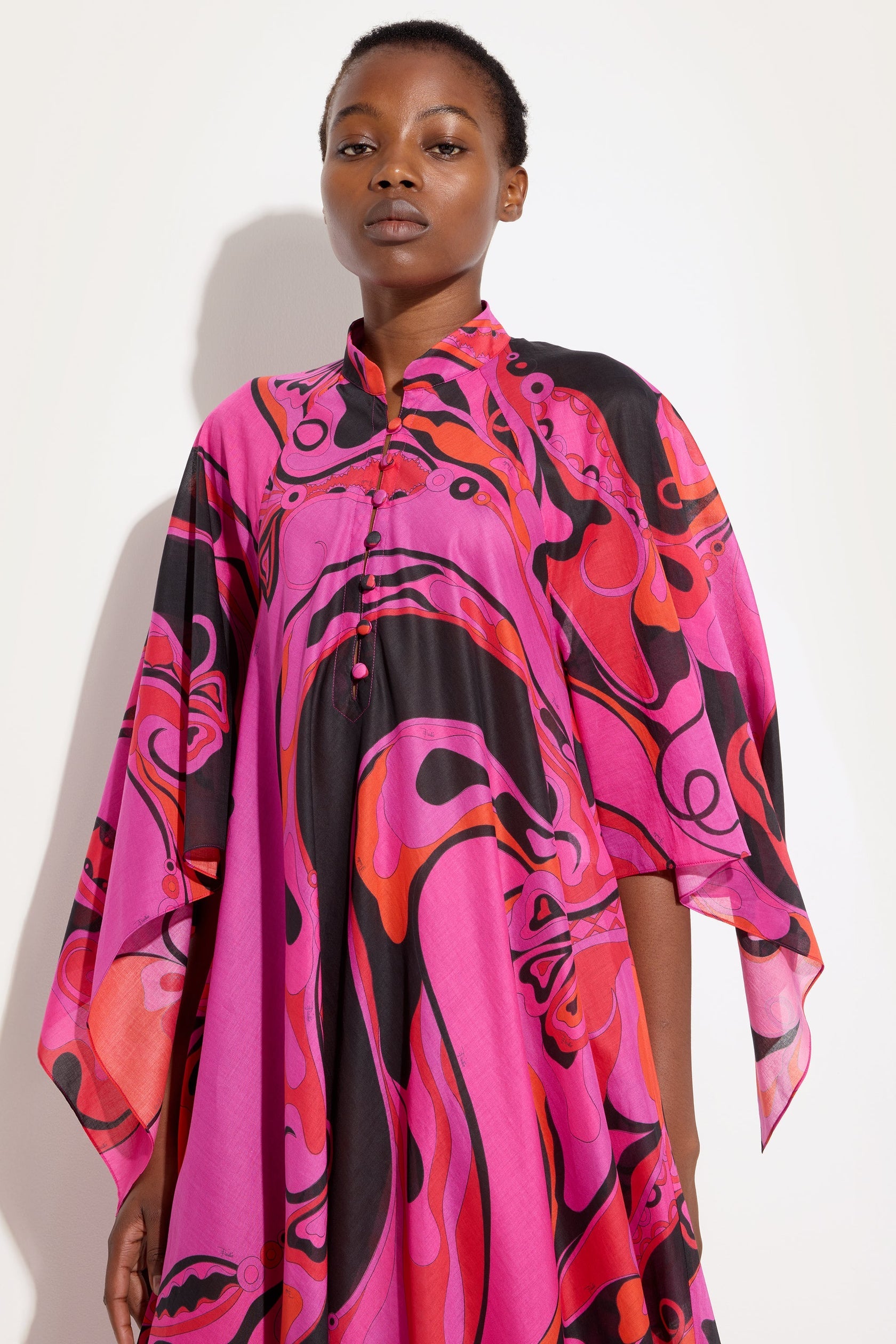 Orchidee print cotton kaftan