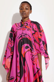 Orchidee print cotton kaftan