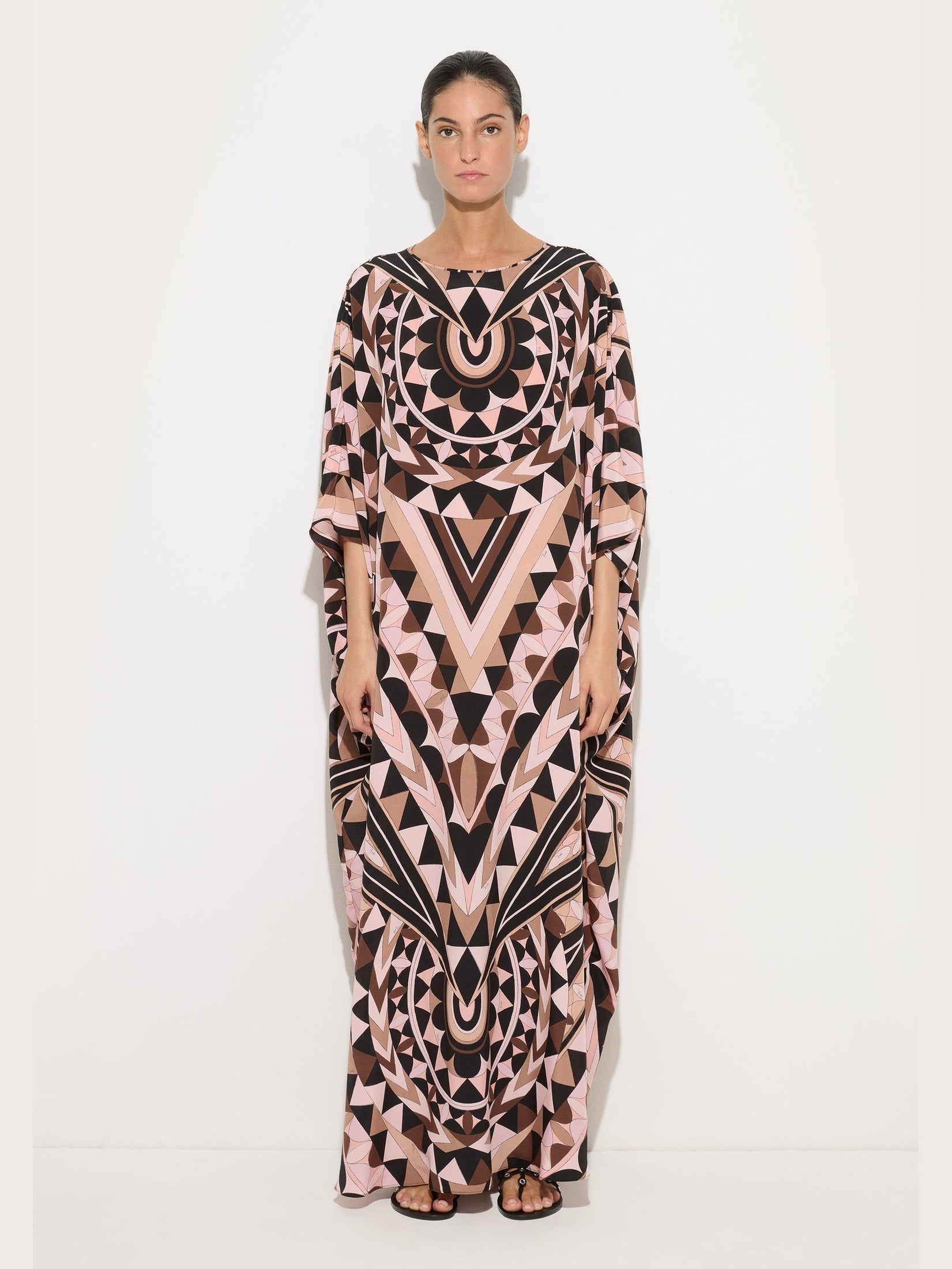 Manuba print silk kaftan
