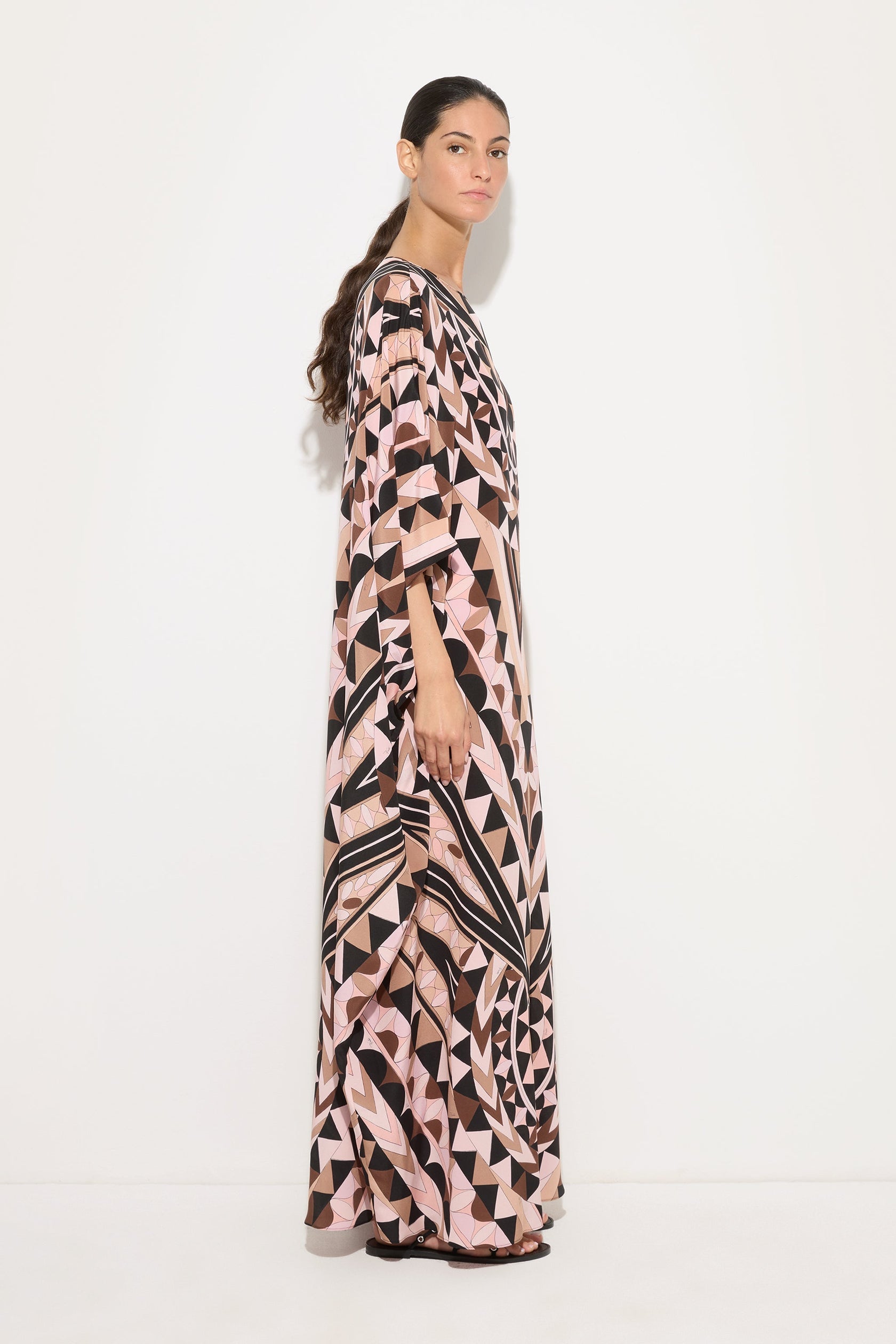 Manuba print silk kaftan