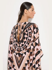 Manuba print silk kaftan