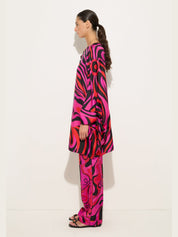 Marmo print silk kaftan