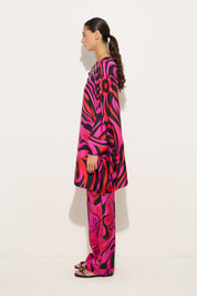 Marmo print silk kaftan