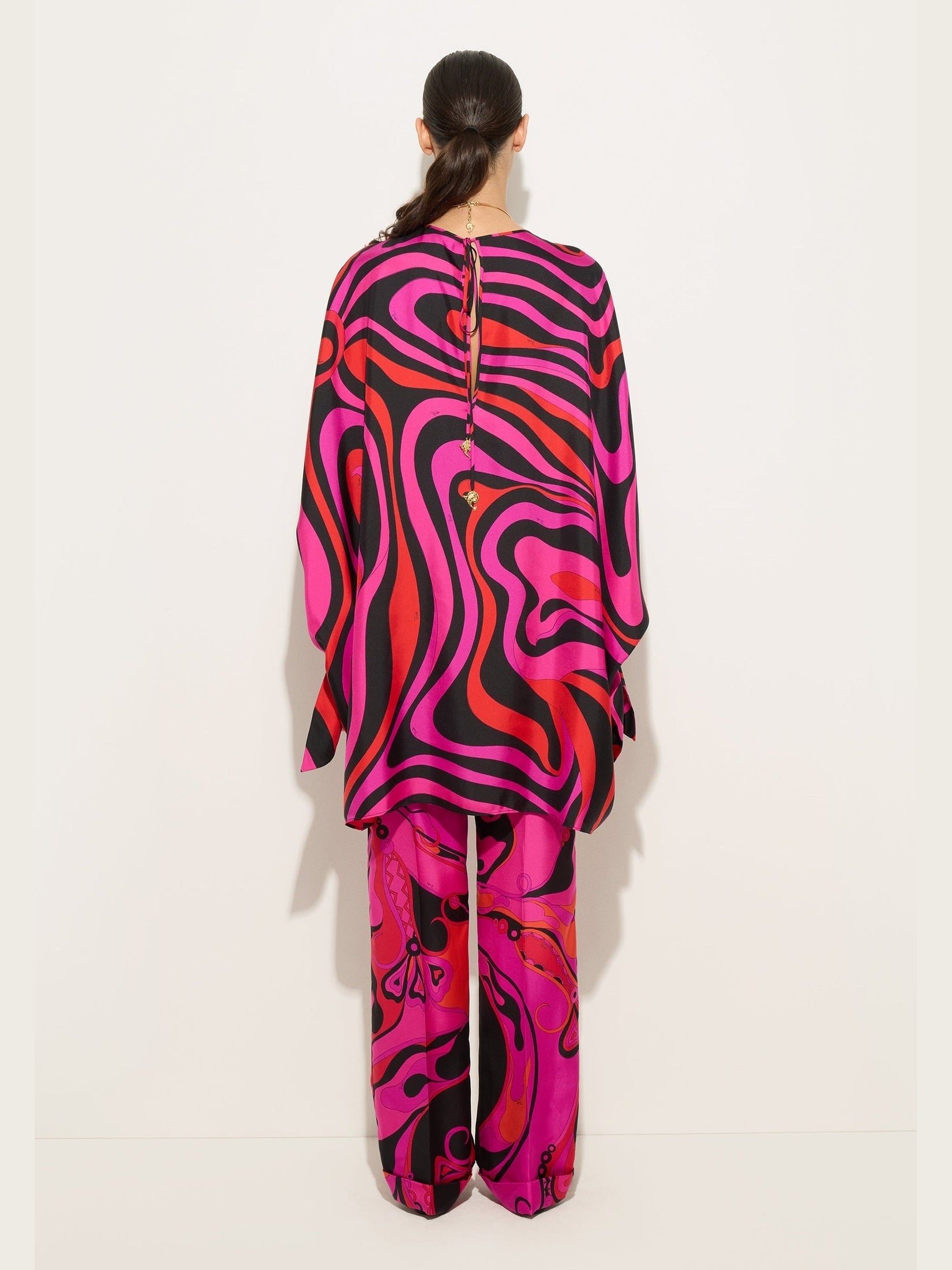 Marmo print silk kaftan