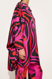 Marmo print silk kaftan