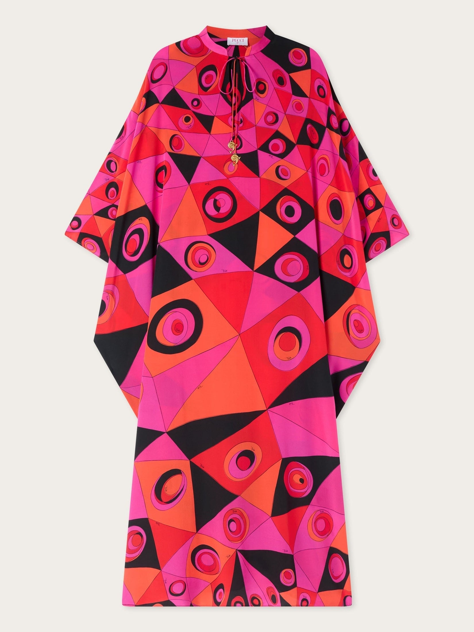 Occhi print silk kaftan