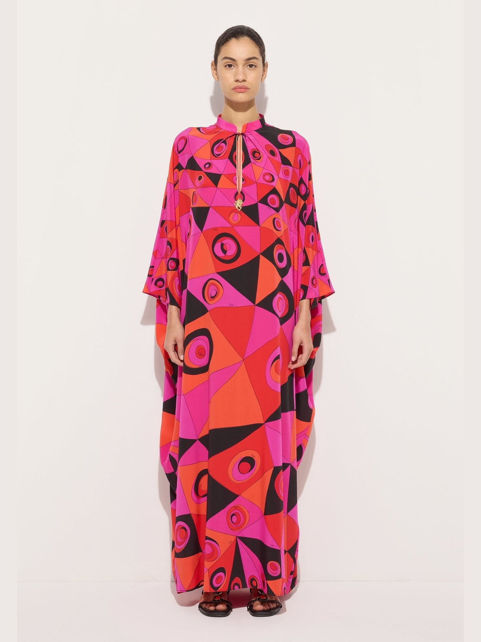 Occhi print silk kaftan