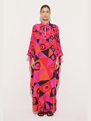 Occhi print silk kaftan