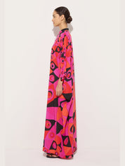 Occhi print silk kaftan