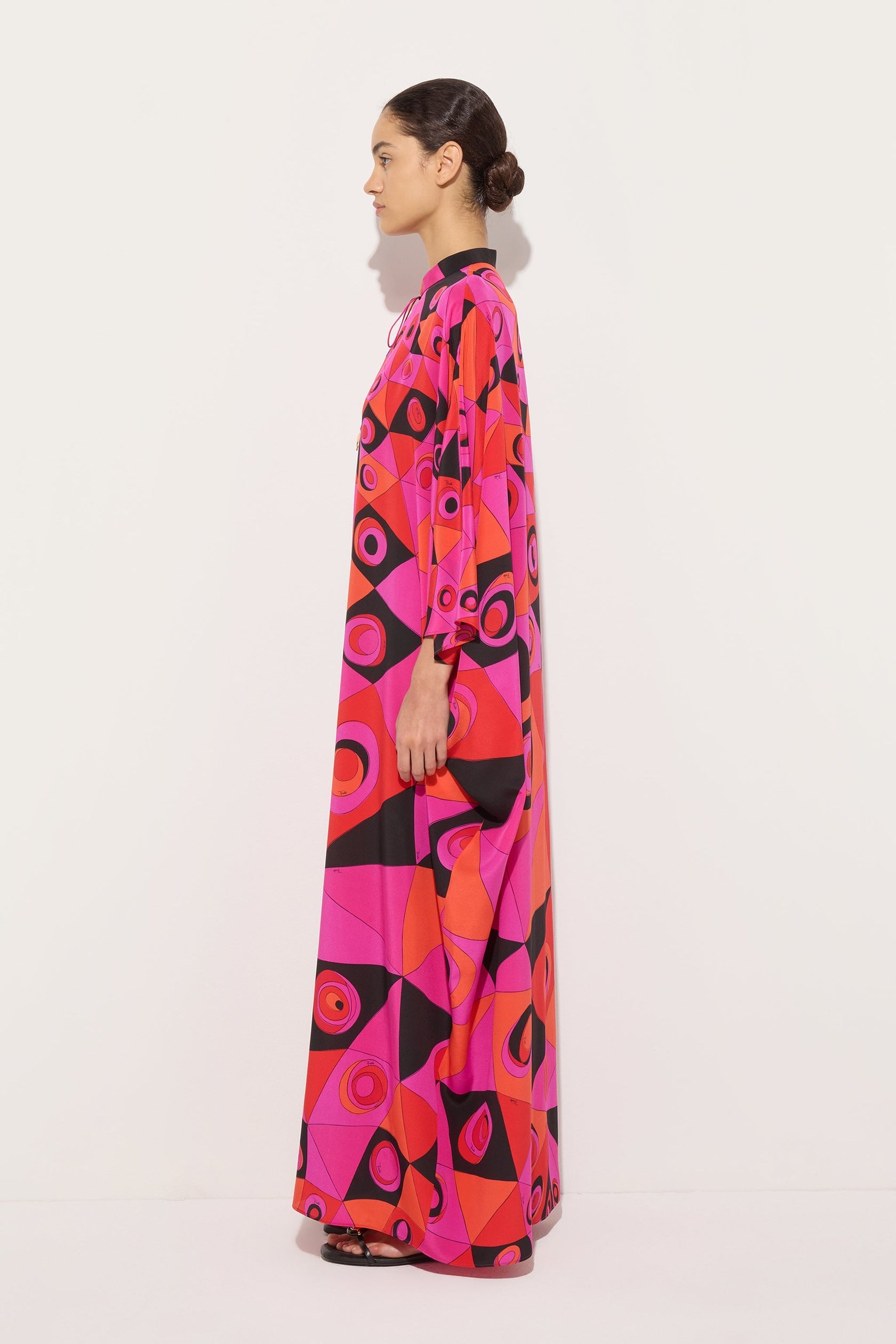 Occhi print silk kaftan
