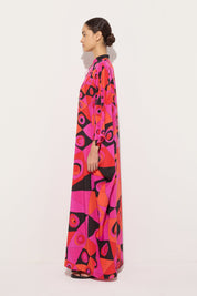 Occhi print silk kaftan