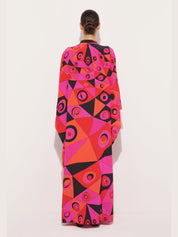 Occhi print silk kaftan