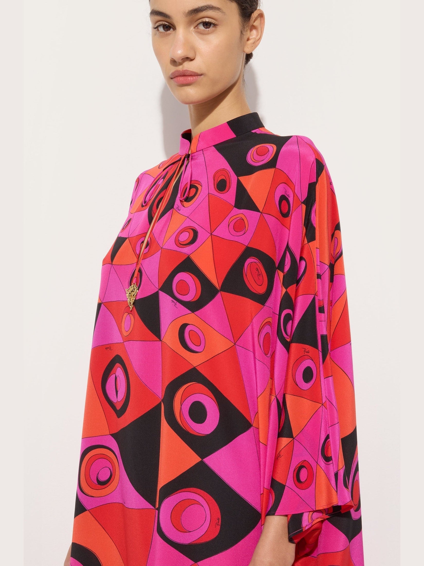 Occhi print silk kaftan