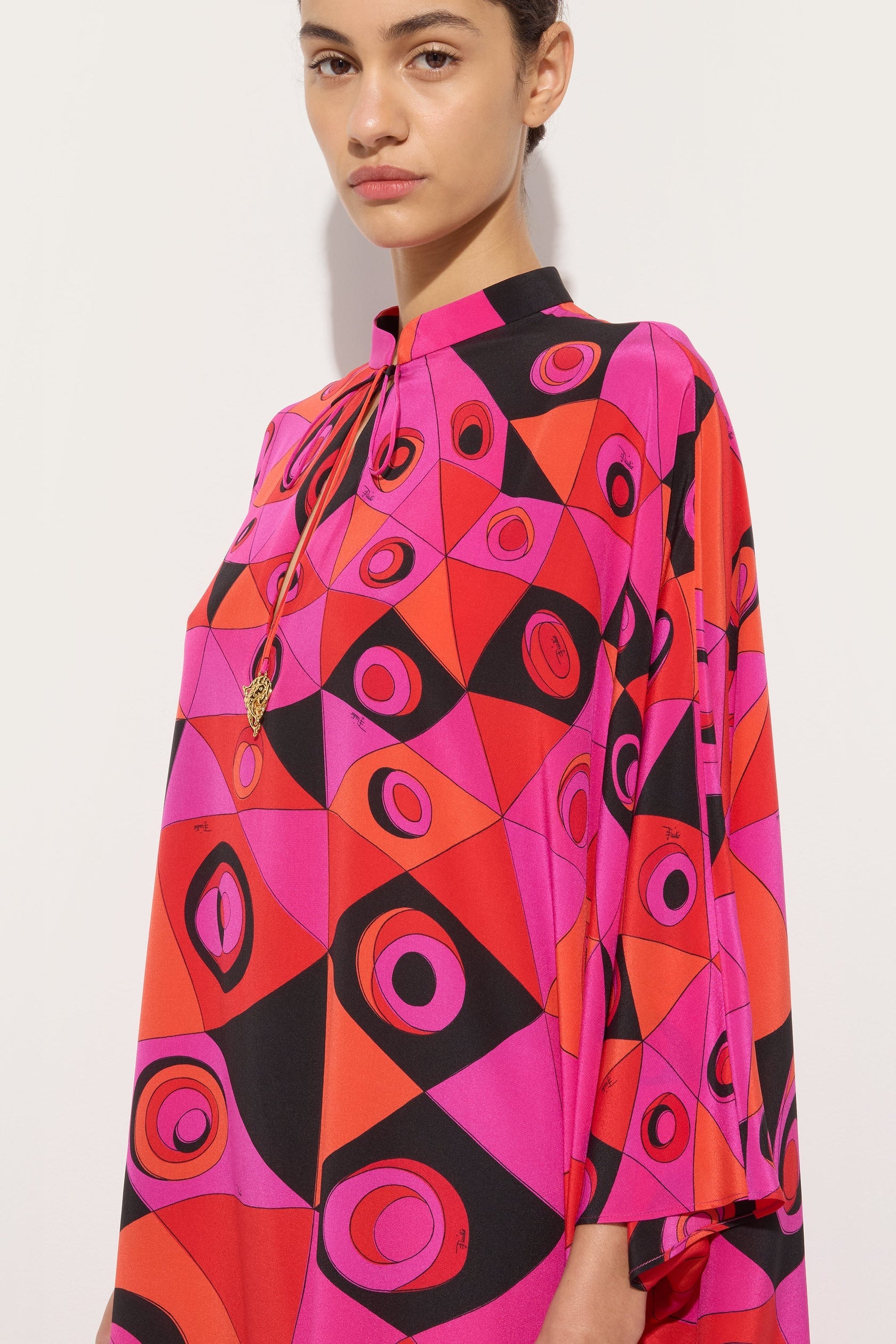 Occhi print silk kaftan
