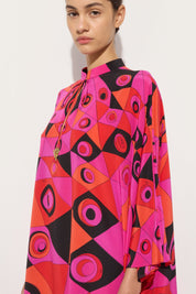 Occhi print silk kaftan