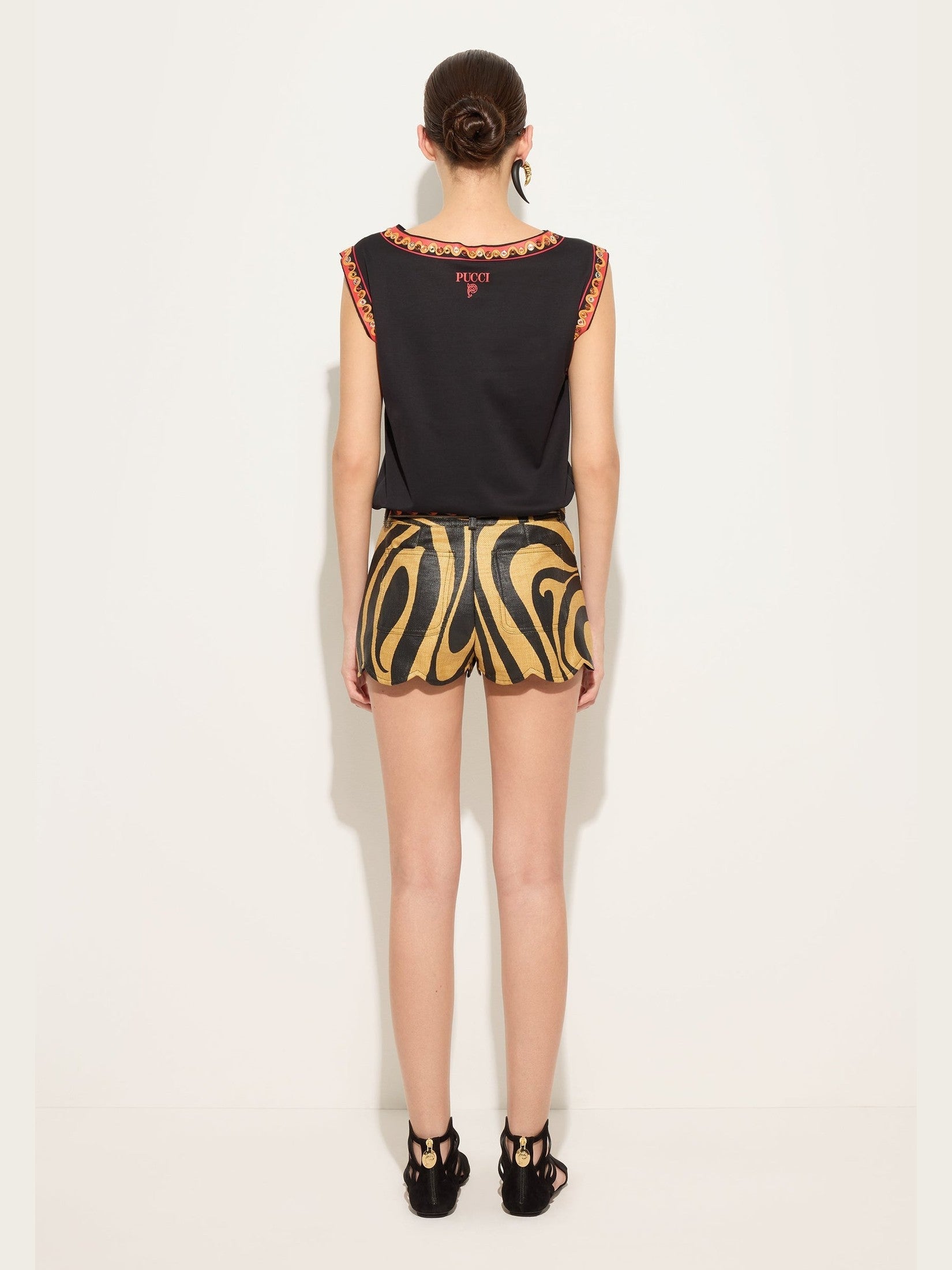 Cotton t-shirt with printed detail