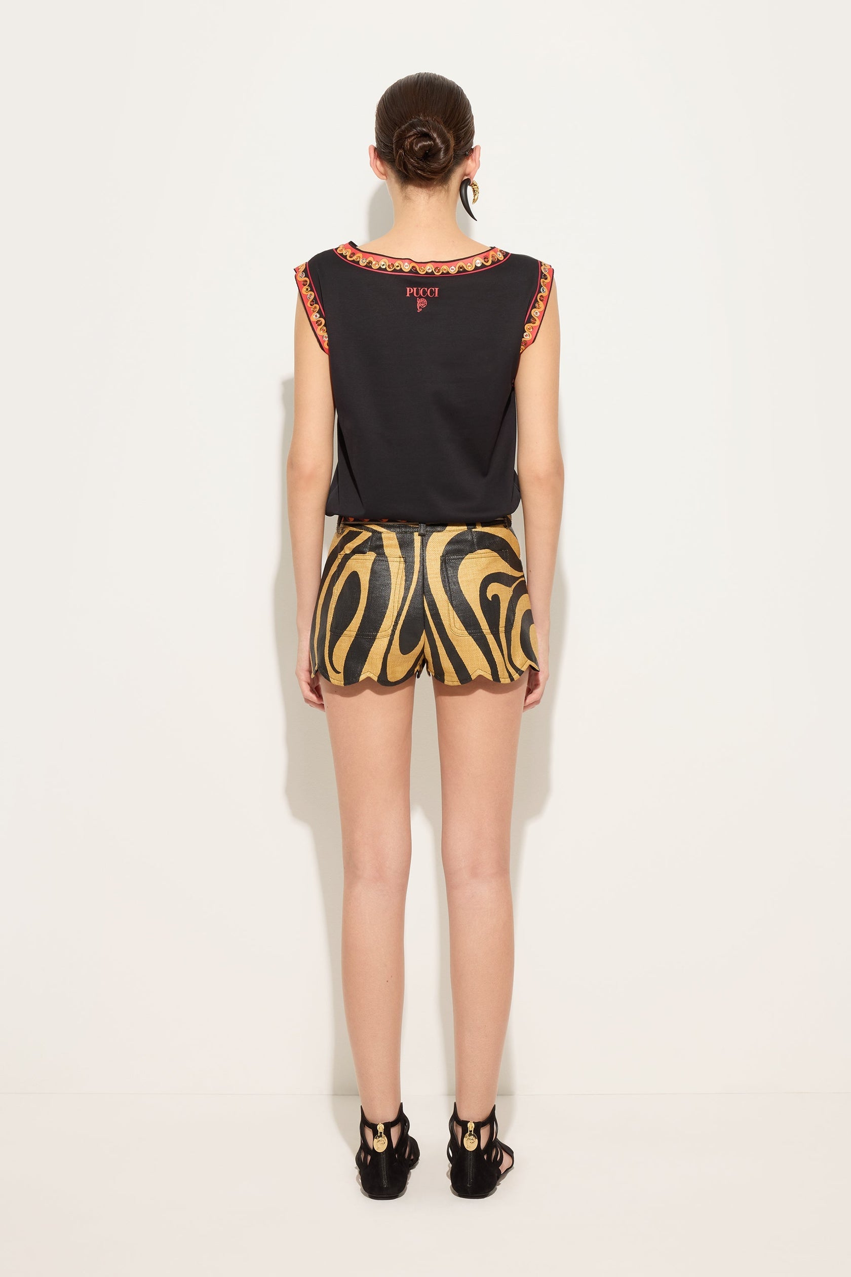Cotton t-shirt with printed detail
