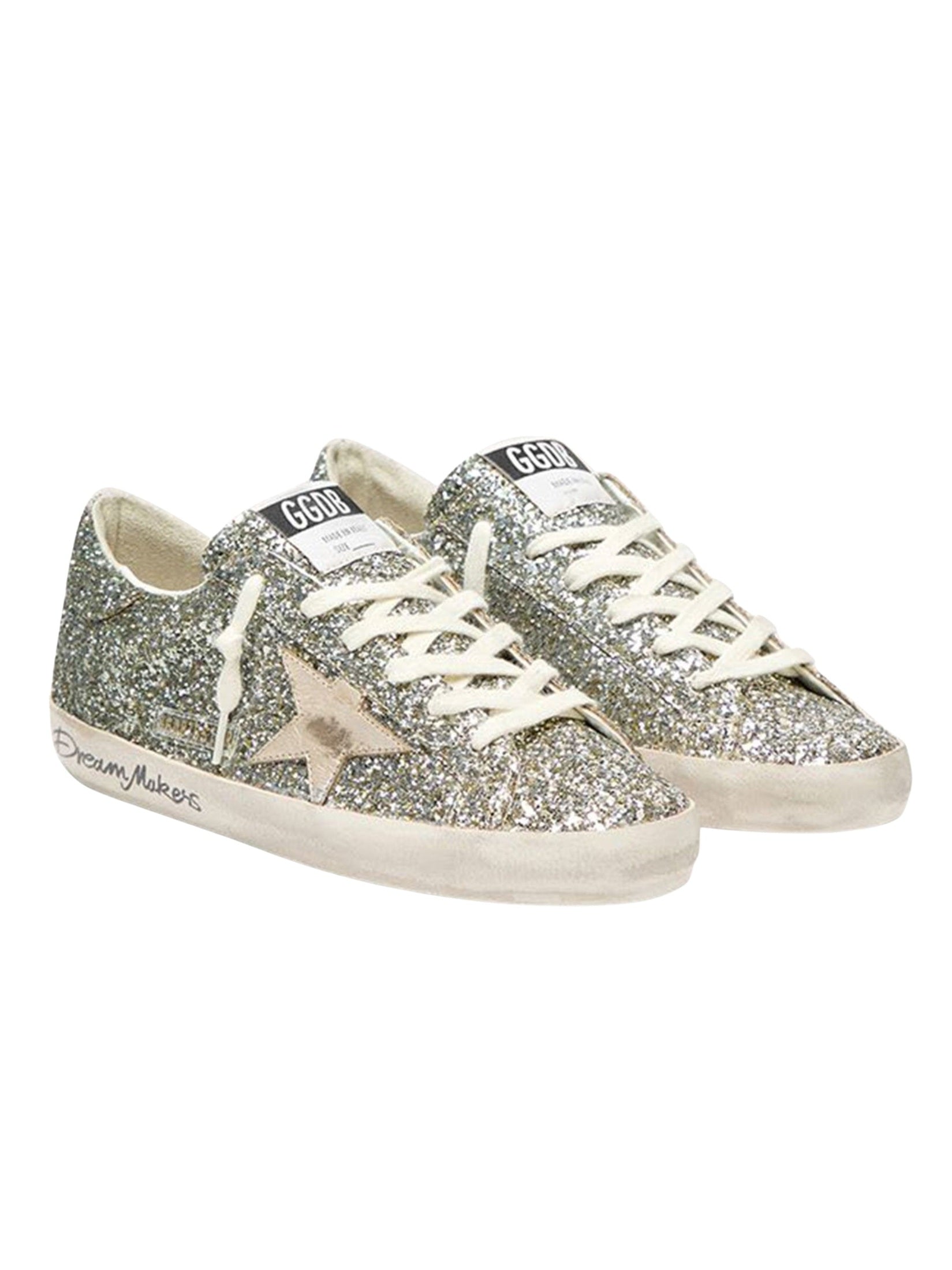 Super star glitter upper toe tongue and heel laminated star