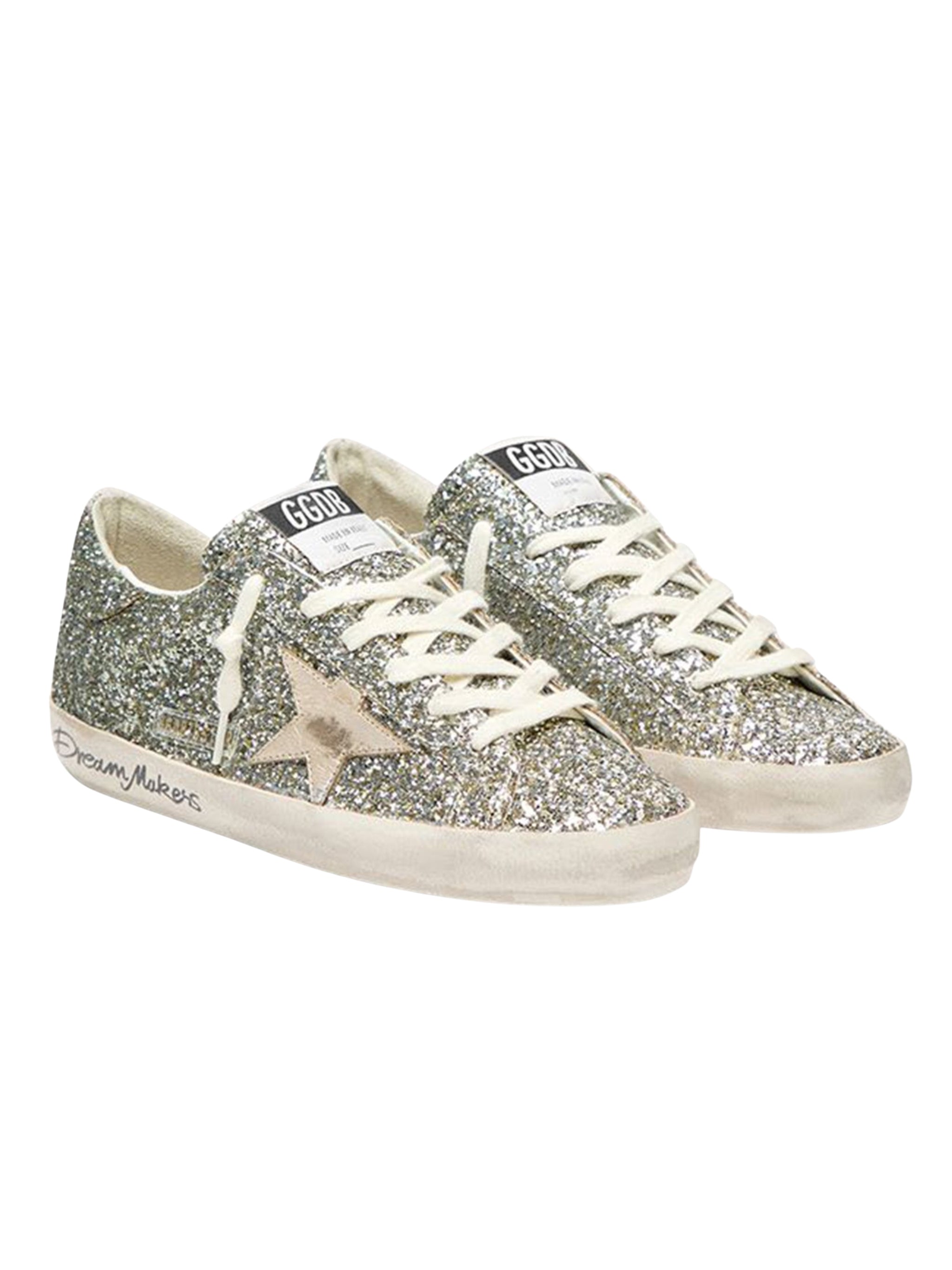 Super star glitter upper toe tongue and heel laminated star