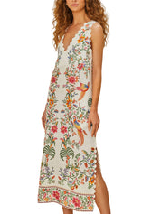 DELICATE FOREST OFF-WHITE MAXI DRESS