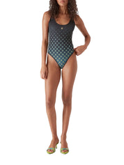 Degrade Black Monogram Printed Swimsuit