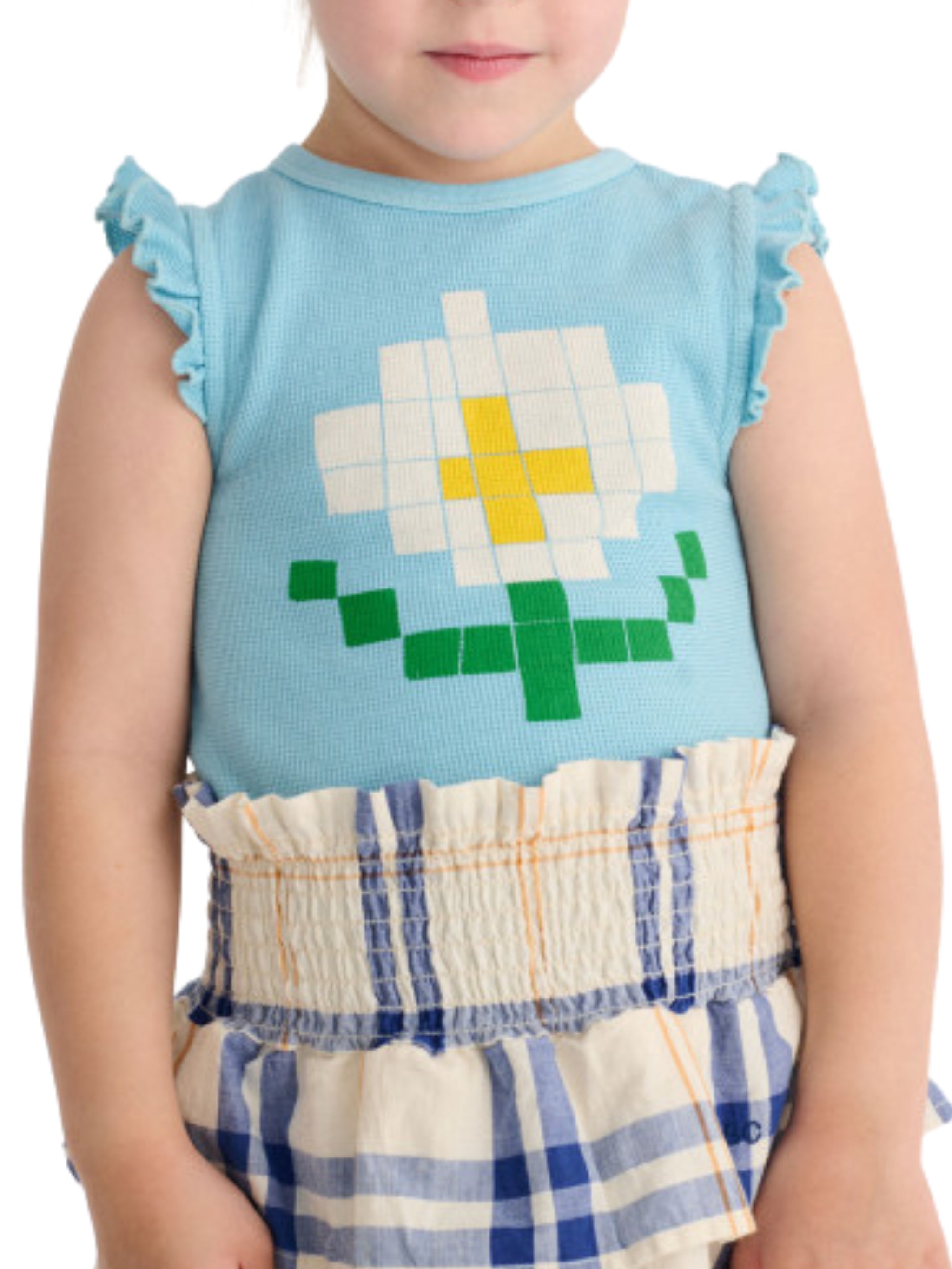 Pixel daisy ruffled top