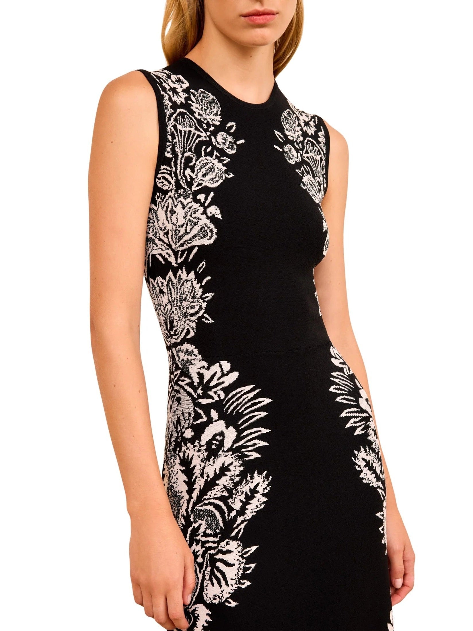 Liana Jacquard Long Dress – Noir