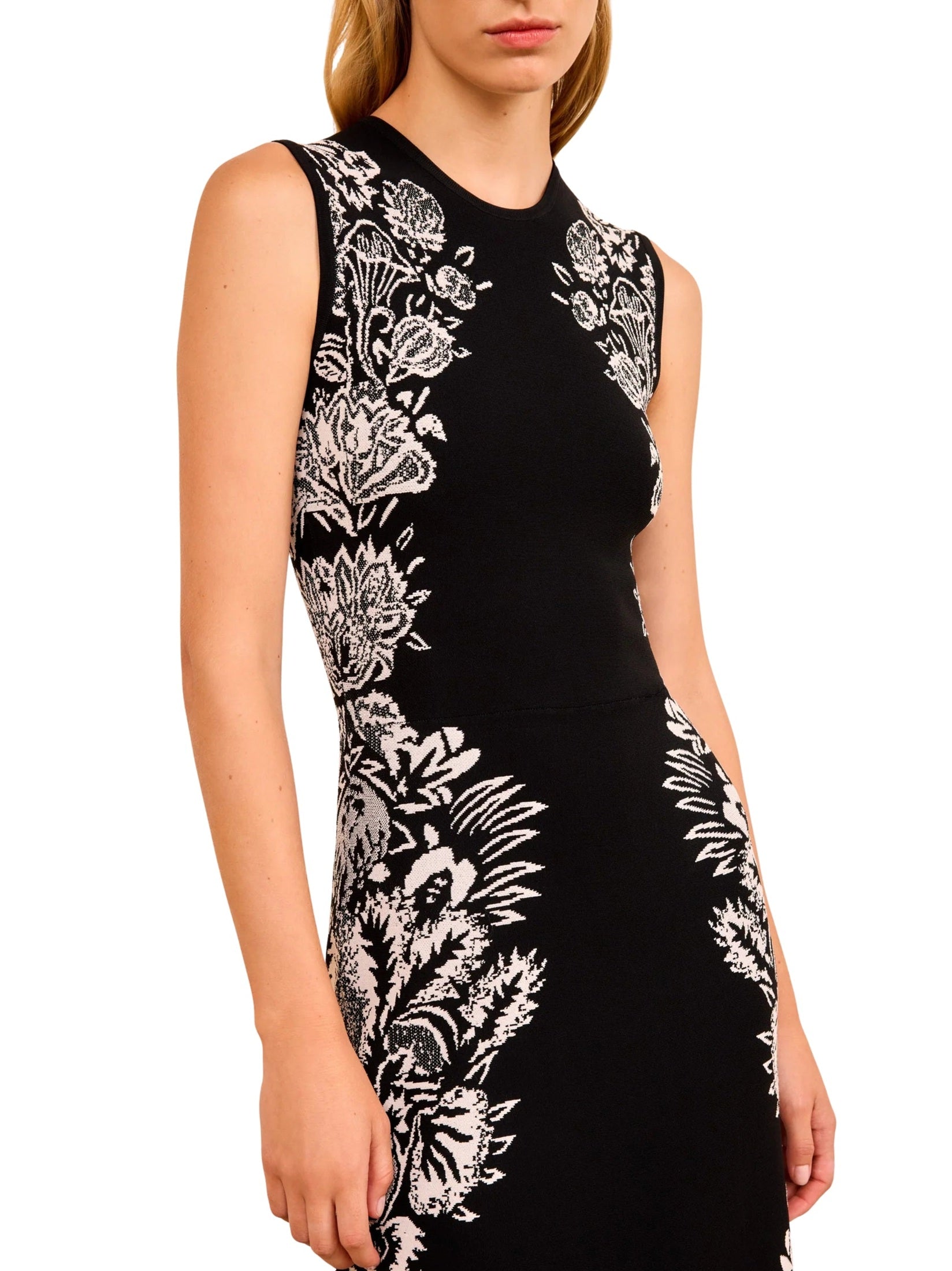 Liana Jacquard Long Dress – Noir