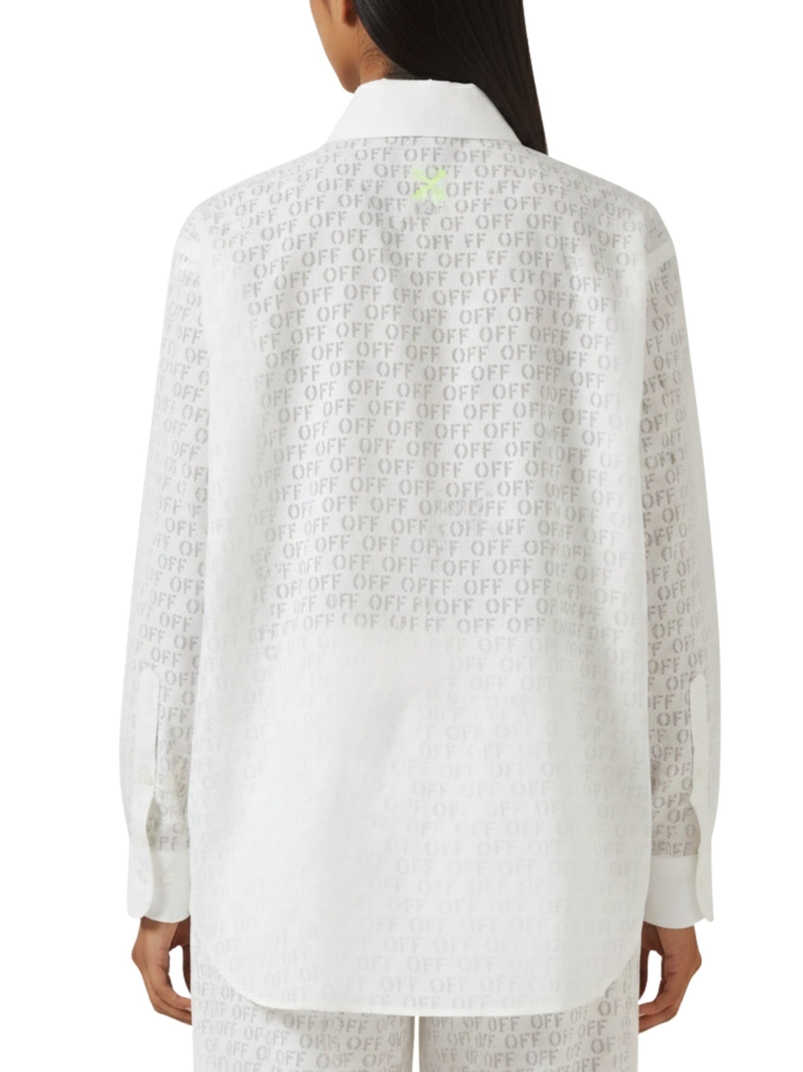 Stamp over shirt dress white