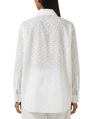 STAMP OVER SHIRT DRESS WHITE