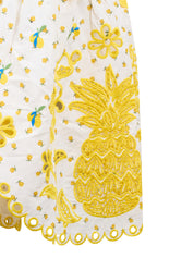 SICILY OFF-WHITE RICHELIEU MIDI DRESS