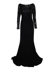 Embroidered Crepe Dress